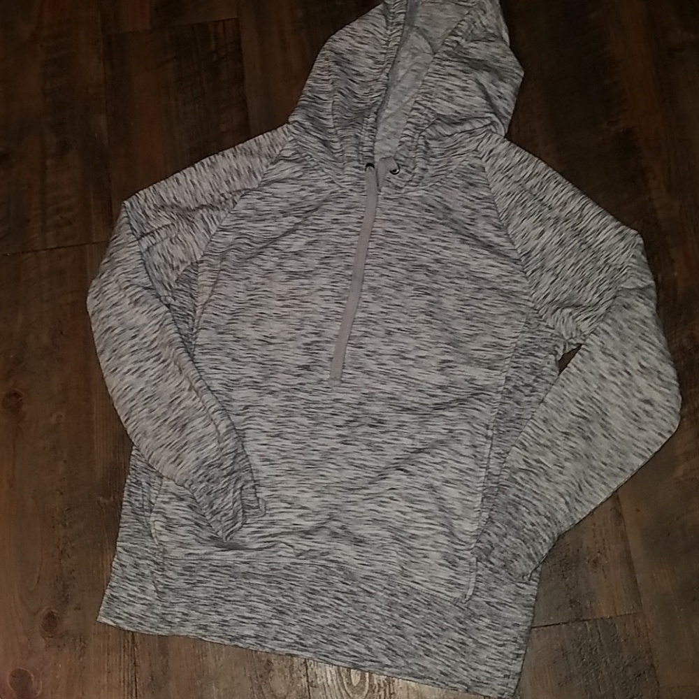 Green Tee slipover gray hoodie sz L with pockets